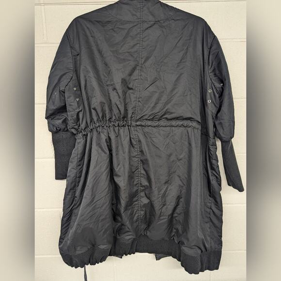 Rtr szXS x-small KAUFMAN FRANCO Black Zipper Jacket oversized long bomber - Picture 6 of 12